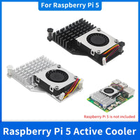 Raspberry Pi 5 Active Cooler Fan Aluminum Heatsink with PWM Speed Adjustable Fan Black Silver Blue Metal Radiator for RPi 5 thumbnail