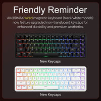 AJAZZ AK680 MAX Magnetic Switch Mechanical Keyboard 60% Rapid Trigger 0.01mm 8K/1K Return 68 keys Wired/Wireless Gaming Keybaord thumbnail