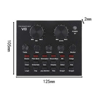 V8 Sound Card Audio Set Interface External Usb Live Microphone Sound Card Bluetooth Function For Computer Pc Mobile Phone Singin thumbnail
