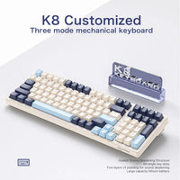 K8 100 Key Wireless Mechanical Keyboard Tri-mode Connection,Full Key Hot Swap,lighting Effects,Gasket Muffler Structure, Laptops thumbnail