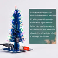 Xmas Tree DIY Kits RGB LED Flashing Tree DIY Kits Electronics Soldering Colorful 3D for Soldering Practice Learning thumbnail