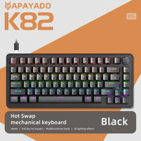 75% Mechanical Keyboard Wired with Media Knob, APAYADO Black Gaming Keyboard,Hot-Swap,ABS Cap Transparent Character Backlighting thumbnail