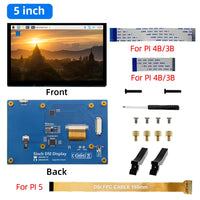 iPistBit 4.3/5/7 Inch DSI Touch Screen LCD Display Portable Capacitive Touchscreen Monitor 800x480 for Raspberry Pi 5 4 3 3B+ 2 thumbnail
