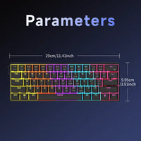 Ajazz NK61 Mechanical Wired Gaming Keyboard RGB Lighting Supports Hot-Swappable 61-Key Mechanical Wired Gaming Keyboard thumbnail