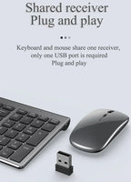 Wireless Keyboard Mouse Bluetooth 5.0 2.4G Combo Rechargeable Full Size Wireless Keyboard For Notebook Laptop Tablet iPad PC thumbnail