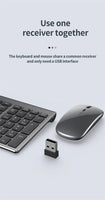 Gray Bluetooth 5.0 & 2.4G Wireless Keyboard Mouse Combo Rechargeable Full Size Wireless Keyboard for Notebook Laptop thumbnail
