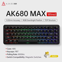 AJAZZ AK680 MAX Magnetic Switch Mechanical Keyboard 60% Rapid Trigger 0.01mm 8K/1K Return 68 keys Wired/Wireless Gaming Keybaord thumbnail