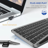Bluetooth Wireless Keyboard with Touchpad 7-Colors Backlit 2.4g Rechargeable Trackpad Keyboard for Smart TV, IOS IPhone/IPad thumbnail