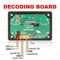 6V 12V Bluetooth 5.0 MP3 Decoding Board Module Wireless Car USB MP3 Player TF Card Slot USB FM with Microphone Handsfree control thumbnail