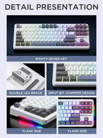 AULA F87 Pro Mechanical Keyboard 2.4g/Usb/Bluetooth Tri Mode Wireless 87 Key Rgb Pbt Gasket 5 Layer Silencing Full Key No Impact thumbnail