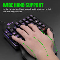 35-Key Single-Handed Mechanical Gaming Keyboard - USB Wired RGB Backlight, Ergonomic Design & Ultra-Slim Portable for Laptop/PC thumbnail