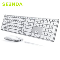 Seenda Wireless Bluetooth Keyboard and Mouse Combo Multi-Device Rechargeable Slim Keyboards and Mice for Win MacBook Pro Air thumbnail
