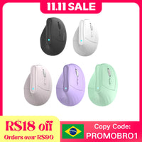 Kysona Vertical Mouse Wireless Bluetooth Ergonomic RGB Rechargeable 4000DPI 6 Mute Buttons for Tablet Laptops Computer PC Mice thumbnail