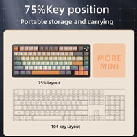 75% Mechanical Keyboard Wired with Media Knob, APAYADO Black Gaming Keyboard,Hot-Swap,ABS Cap Transparent Character Backlighting thumbnail