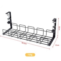 Undertable Storage Rack Metal Cable Tray Computer Desk Wire Organizer without Perforated Kitchen Storage Accessories thumbnail