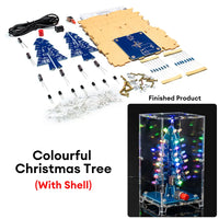 Xmas Tree DIY Kits RGB LED Flashing Tree DIY Kits Electronics Soldering Colorful 3D for Soldering Practice Learning thumbnail
