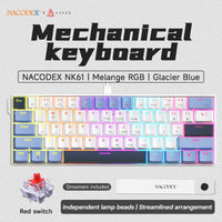 Ajazz NK61 Mechanical Wired Gaming Keyboard RGB Lighting Supports Hot-Swappable 61-Key Mechanical Wired Gaming Keyboard thumbnail