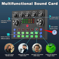 V8S Live Sound Card Podcast Equipment Live Broadcast DJ Device with BM800 Microphone Set For Music/Recording Live Streaming thumbnail