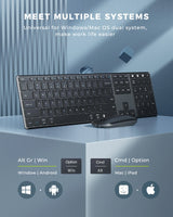 Seenda Wireless Bluetooth Keyboard and Mouse Combo Multi-Device Rechargeable Slim Keyboards and Mice for Win MacBook Pro Air thumbnail