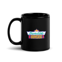Official Incredible Universe Branded Black Glossy Mug thumbnail